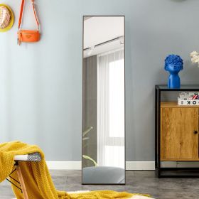 3rd generation gray solid wood frame full length mirror, dressing mirror, bedroom porch, decorative mirror, clothing store, floor mounted large m